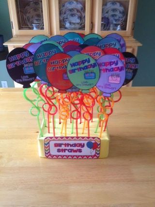 Birthday Freebie Classroom Birthday Display Ideas, Preschool Birthday, Birthday Straws, Crazy Straws, Teaching Holidays, Birthday Freebies, Student Birthdays, Birthday Display, Classroom Birthday