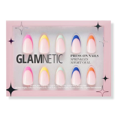 Sprinkles Press-On Nails - Glamnetic | Ulta Beauty Glamnetic Press On Nails, Sprinkles Nails, Glamnetic Nails, Sprinkle Nails, Short Almond, Almond Shaped, Birthday Wishlist, Nail Sizes, Us Nails