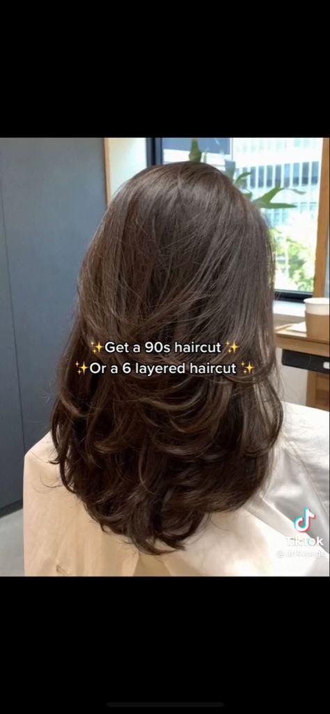 Haircut Idea Medium Length, Medium U Haircut, Layered Middle Length 90's Haircut, 90s Haircuts Medium Hair, Layered Puffy Hair, Medium Length Hair 90s Layers, Perfect Layered Haircut, Shoulder Length Hair With Volume Layered Haircuts, Medium Length Hair With 90s Layers