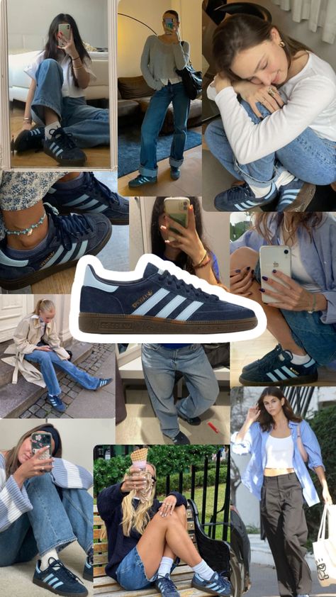 adidas spezial 🫐🫐 Samba Adidas Outfit, Adidas Gazelle Outfit, Samba Outfits, Looks Adidas, Adidas Samba Outfit, Samba Outfit, Look Adidas, Navy Outfit, Skandinavian Fashion