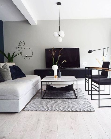 35+ Beautiful Lighting In Scandinavian Living Rooms (Including Floor Lamps) Daybed In Living Room, Monochrome Living, Monochrome Living Room, 3 Piece Living Room Set, Grey Couch Living Room, Modern Rustic Living Room, Mid Century Living Room, Mid Century Modern Living, Mid Century Modern Living Room