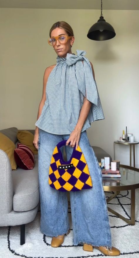 Oversize Outfit, Look Boho Chic, Marni Bag, 70s Vibes, Fashion Tops Blouse, Denim Day, Future Outfit, Casual Chic Outfit, Weekend Wear