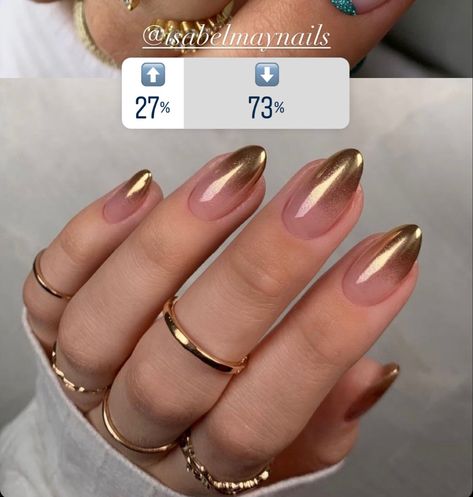 Gold Tipped Acrylic Nails, Golden Ombre Nails, Neutral Gold Nails, Ombre Gold Nails, Ombre Chrome Nails, Office Nails, Gold Chrome Nails, Golden Nails, Awesome Nails