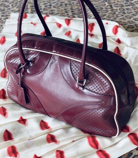 Prada Bowling Bag, Bowling Bag Purse, 2000 Runway, Marie Claire Magazine, Bowling Bag, Resort 2020, Bowling Bags, Lips Print, Miuccia Prada