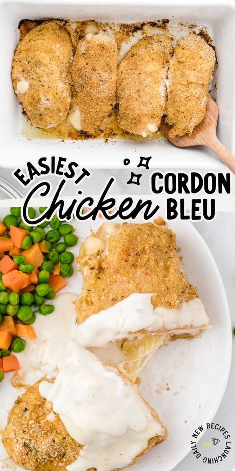 Oven Chicken Cordon Bleu, Best Chicken Cordon Bleu Recipe, Cordon Blu, Comfort Chicken, Baked Chicken Cordon Bleu, Best Ever Chicken, Easy Suppers, Cordon Bleu Recipe, Chicken Cordon Bleu Recipe