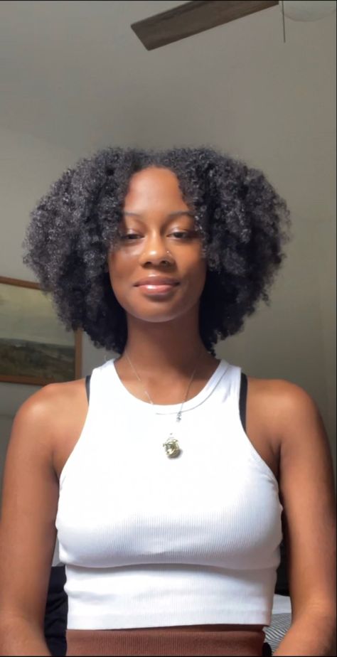 4c Hair Shape, 4c Mid Length Natural Hair, Layered Afro, 4c Hair Aesthetic, Natural Hair Middle Part, Natural 4c Hairstyles Ideas, 4b Afro, Easy Natural Hair Styles, Natural Hair Black Women