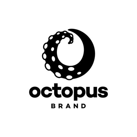 Octopus Logo Ideas, Squid Logo Design, Octopus Logo Design, Octopus Icon, Squid Logo, Octopus Logo, Light Bulb Logo, Letter Logotype, O Letter