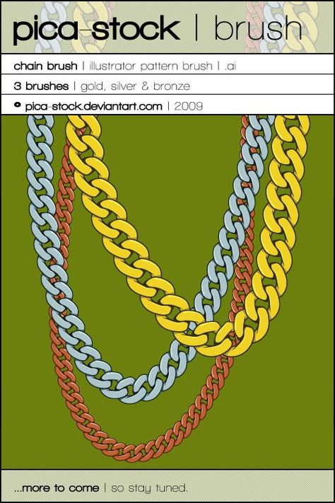 Vector Chains by pica-stock on DeviantArt Cartoon Necklace, Chain Cartoon, Illustrator Pattern, Necklace Drawing, Cholo Art, Tattoo Zeichnungen, Photoshop Styles, Painting Glass, Art Concepts