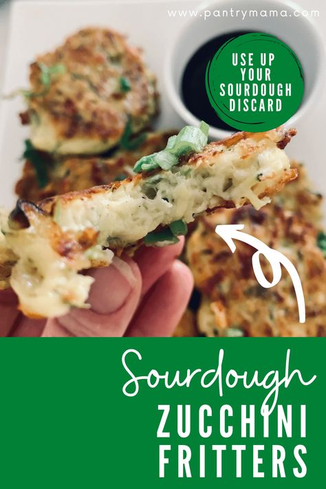 Sourdough Zucchini, The Pantry Mama, Sourdough Discard Recipe, Pantry Mama, Zucchini Fritters Recipe, Discard Recipe, Sourdough Starter Discard Recipe, Easy Sourdough, Sourdough Starter Recipe