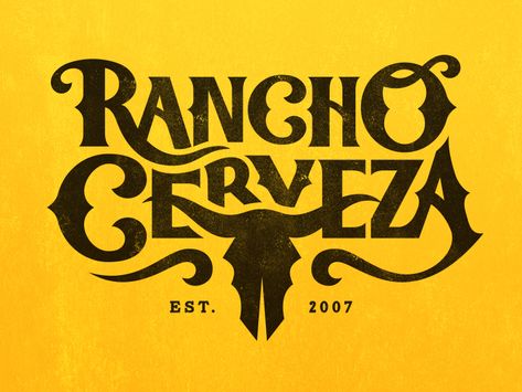 Western Hand Lettering, Skull Typography, Cow Branding, Western Lettering, Western Typography, Western Illustration, Western Logo, Cow Logo, Lettering Inspiration