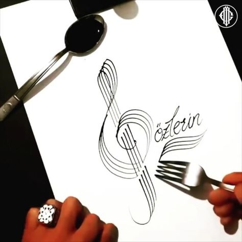 Calligraphy Hand Lettering on Instagram: “How satisfying is this from 1 to 10?? Have tou tried fork Calligraphy too?? 😉🤙 . @yaziyolcusu showing how he uses fork to create…” Fork Calligraphy, Eat Logo, Writing Calligraphy, Calligraphy Hand Lettering, Fancy Writing, Painting Instructions, How To Write Calligraphy, Christmas 2020, Figure Drawing