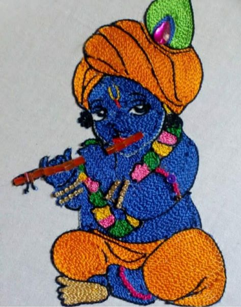 Lord Krishna Aari Work, Krishna Aari Work, Peacock Embroidery Designs, Peacock Embroidery, Baby Clips, Diy Embroidery Designs, Radha Krishna Wallpaper, Disney Art Drawings, Work Project