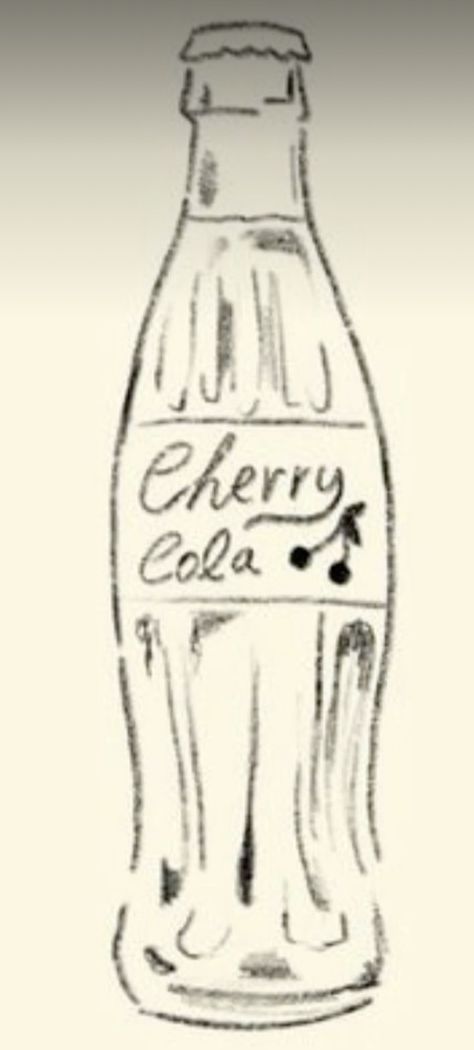 Cola Bottle Drawing, Coke Bottle Tattoo, Coca Cola Drawing, Bottle Drawing, Bottle Tattoo, Cola Bottle, Cherry Cola, Coke Bottle, Coca Cola Bottle