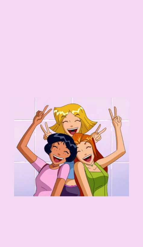 Totally Spies Pink Aesthetic, Totally Spies Wallpaper, Totally Spies Wallpaper Iphone, Trio Girls Cartoon Aesthetic, Totally Spies Aesthetic Wallpaper, Alex Totally Spies Wallpaper, Totally Spies Poster Aesthetic, Tiktok Wallpaper, Spy Outfit