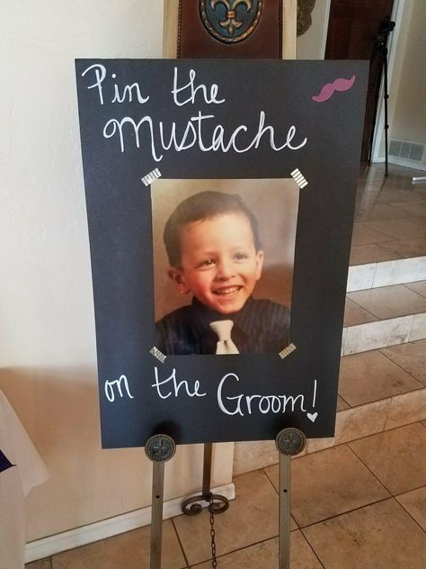 DIY pin the mustache on the groom Mens Bachelor Party, Bachelor Party Games, Bachelorette Signs, Grooms Party, Team Groom, Bachelorette Bachelor Party, Disco Theme, Diy Bachelorette Party, Bride Shower