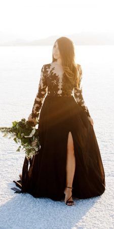 Black Wedding Dresses For Curvy Brides, Black Lace Wedding Dress Short, Long Sleeve Lace Black Wedding Dress, Dark Color Wedding Dresses, Soft Goth Wedding Dresses, Plus Size Black Wedding Dress Lace Gowns, Winter Wedding Black Dress, Black Fall Wedding Dress, Fall Wedding Black Dress