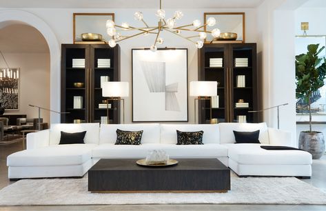 A Look Inside RH Seattle, The Gallery at University Village Restoration Hardware Living Room, Elegant Living Room Decor, Interior Design Per La Casa, Living Room Remodel, Elegant Living Room, Design Del Prodotto, White Furniture, Contemporary Living Room, A Living Room