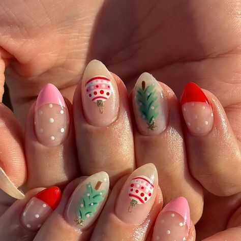 BRYNLEE | UT NAIL TECH on Instagram: "tis the season!🌲💗❄️🎅🏼 - #nails #nailday #nailart #nailsofinstagram #naildesign #nailartist #naildesigns #nails #longnails #almondnails #luminary #luminarynails #gelnails #naturalnails #nailcommunity #utahnails #utnails #utahnailcommunity #nailsbybryn #christmasnails #holidaynails #rednails #christmastreenails" Luminary Nails, Christmas Tree Nails, Celebrity Nails, Rhinestone Nails, Holiday Nails, Nail Artist, Nail Tech, Almond Nails, Red Nails