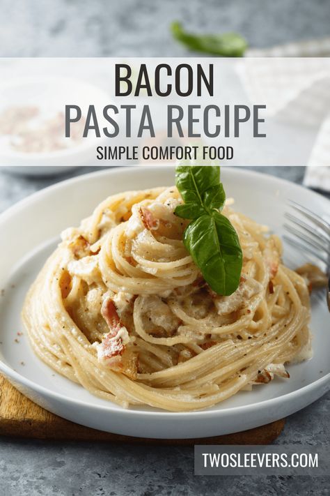 Bacon Pasta Recipe | Bacon Parmesan Pasta Bacon Ricotta Pasta, Pasta Bacon Recipes, Dinner Recipes With Bacon, Bacon Parmesan Pasta, Creamy Pasta With Bacon, Bacon Pasta Recipes, Bacon Recipes For Dinner, Bacon Dinner, Cream Pasta