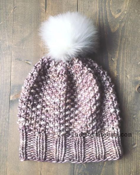 Dustweaver Seed Stitch Hat | Practice seed stitch with this beautiful knit hat pattern. Seed Stitch Hat, Stitch Hat, Knitting Hat, Knitting Hats, Chunky Hat, Knitting Patterns Free Hats, Crochet Knit Hat, Hat Patterns, Seed Stitch