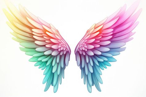 Rainbow angel wing white background creativity asteraceae. | premium image by rawpixel.com Rainbow Wings, Rainbow Angel, Paper Angel, Background Background, Plant Pattern, Download Free Images, Paper Background, Free Image, Angel Wings