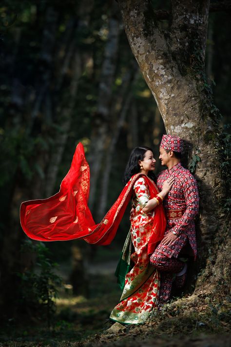 Newari wedding Newari Wedding, Limbu Dress, Nepali Dress, Prewedding Shoot, Wedding Portrait Poses, Couple Photoshoot Poses, Couple Photoshoot, Portrait Poses, Wedding Portrait