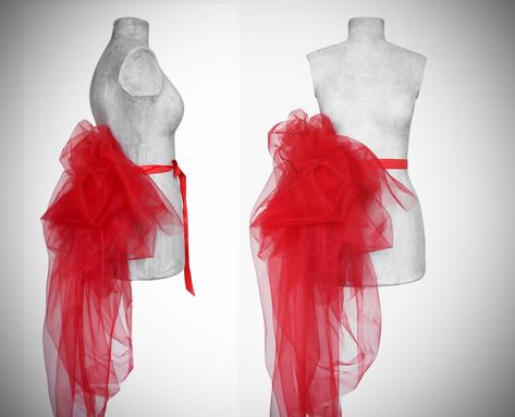 Tulle Bustle, Tulle Overskirt, Fairy Tail Wedding, Maternity Photo Props, Bustle Skirt, Cocoon Dress, Bow Sash, Tulle Bows, Tulle Flowers