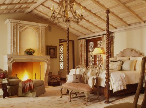 Suzanne Tucker, Valentines Bedroom, Mediterranean Bedroom, Luxury Fireplace, Bedroom With Sitting Area, Master Bed, Traditional Bedroom, Dreamy Bedrooms, Large Bedroom