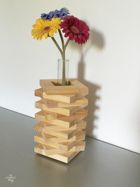 Vases Ideas, Jenga Game, Jenga Blocks, Wood Block Crafts, Diy Blocks, Upcycle Decor, Block Craft, Diy Vase, Kids Wood