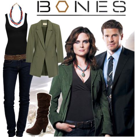 "Dr. Temperance Brennan" I adore her style especially in the first seasons. Simple bones with statement pieces Bones Brennan Outfits, Dr Brennan Style, Dr. Temperance Brennan, Dr Brennan Bones, Temperance Brennan Outfits, Bones Outfits, Professor Fashion, Bones Brennan, Bones Jewelry