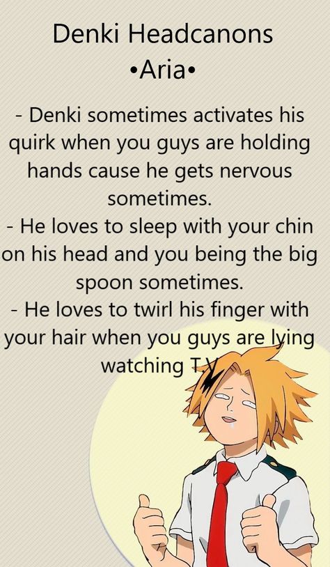 Denki Headcanon, Denki X Yn, Mha Scenarios, Making Manga, Anime Headcannons, Anime Headcanons, Boyfriend Anime, Head Cannons, Human Pikachu