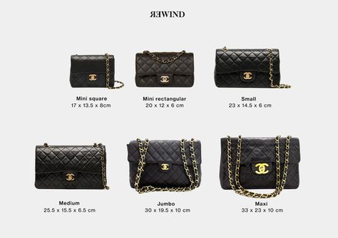 We’re decoding the puzzle of Chanel Flap bag sizes so you don’t have to. Select the size that’s right for you so you can shop happy. Discover more rewindvintage.co.uk #chanel #luxury #chanelbags #designer #luxurybags #chanelflapbag #blog #handbags Classic Chanel Bag, Chanel Classic Flap Bag Sizes, Chanel Bags, Chanel Xxl Travel Flap Bag, Most Expensive Chanel Bag, Chanel Bag Classic, Chanel Xl Flap Bag, Hand Bags For Women, Chanel Classic Flap Bag