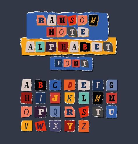 Ransom Note, Alphabet Font, Fonts Alphabet, Vector Art, Alphabet, Vector Free, Typography, Art Drawings, For Free