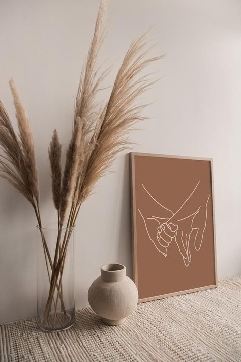 Room Decor Inspiration, Beige Room, Love Poster, Living Room Decor Inspiration, Poster Abstract, Holding Hands, Decor Inspiration, Line Art, Living Room Decor