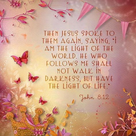 Not Of The World, John 8 12, John 8, Light Of Life, Light Of The World, Favorite Bible Verses, Faith Hope Love, Gods Promises, Set Free