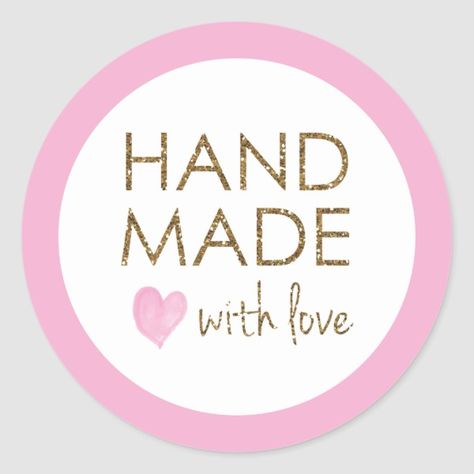 Handmade With Love Logo, Made With Love Logo, Lavender Logo, Handmade With Love Stickers, Hello Sticker, Homemade Tags, Pink Crafts, Birthday Cake Topper Printable, Flower Bouquet Diy