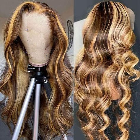 PRICES MAY VARY. 🌸【360 Blonde Lace Front Wig Human Hair Material】: 100% 12A Brazilian Human Hair Wig ,Collected by young girl , clean and healthy , 200 Density, 360 Lace Front Wigs Human Hair, Glueless, Invisible, Soft, and Breathable. Can be bleach, Straight, and restyled as your own hair.4/27 Highlight Color. Healthy, Soft and Tangle-Free without any Shedding, Durability, Shinny and Smooth. 🌸【Highlight Lace Front Wigs Human Hair Lace Size】: 360 HD Transparent Lace Front wigs human hair , Pre Honey Blond, Long Human Hair Wigs, Honey Blonde Highlights, Virgin Hair Wigs, Blonde Lace Front Wigs, Honey Blonde Hair, Honey Hair, Body Wave Wig, Body Wave Hair