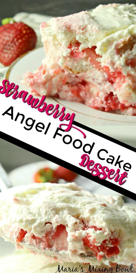 Strawberry Angel Food Cake Dessert, Strawberry Angel Food Cake, Angel Food Cake Desserts, Pineapple Angel Food, Food Strawberry, My New Life, Angel Food Cake Mix Recipes, Strawberry Glaze, Strawberry Dessert