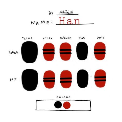 Han nails han nails Cool Emo Nail Designs, Stray Kids Han Nails, Simple Grunge Nail Ideas, Hans Nails Skz, Skz Nail Ideas, Gidle Nails Designs, Kpop Nails Designs Stray Kids, Han Jisung Nails Designs, K Pop Inspired Nails