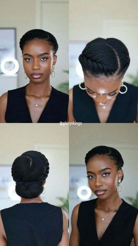 Elegent hairstyles,Elegent hair inspo for women,simple hairstyles. Cute Simple Protective Hairstyles Black Women, Wearable Twists Natural Hair, Natural Hair For Brides, 4c Professional Hairstyles, Natural Hair Styles Professional, Protective 4c Natural Hairstyles, No Weave Protective Styles For Natural Hair, Elegant Type 4 Hairstyles, Elegant Hairstyles 4c Hair