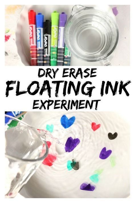 Amazing Dry Erase "Floating Ink Experiment"- Make your drawings float with this fascinating science activity! Expo Marker Water Trick, Simple Science Experiments, Water Experiments, School Age Activities, Experiment For Kids, Happy Hooligans, Preschool Science Activities, At Home Science Experiments, Science Crafts