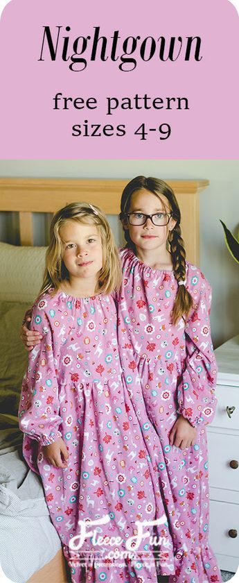 This Flannel Nightgown Sewing Pattern is free and is perfect for holiday pajamas. This sewing project is perfect for making cozy winter pajamas that are cute and feminine. Perfect flannel sewing project for Christmas. Nightgown Sewing Pattern, Holiday Flannel, Sewing Patterns Free Women, Nightgown Pattern, Trendy Sewing Patterns, Girls Flannel, Flannel Nightgown, Girls Nightgown, Pajama Pattern