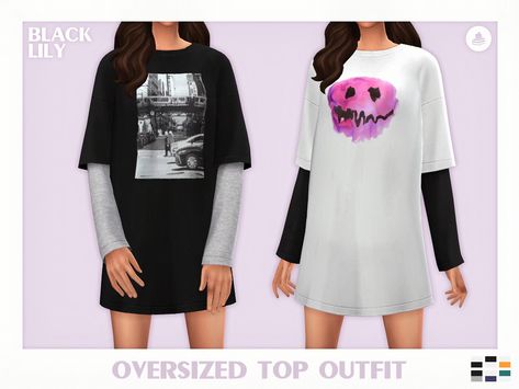 The Sims Resource - Oversized Top Outfit Oversized Top Outfit, Mods Sims 4, Cc Top, The Sims 4 Cabelos, Sims 4 Tsr, Oversized Clothes, Sims 4 Expansions, Sims 4 Teen, Sims 4 Toddler