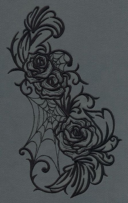 Gothic Gala - Roses | Urban Threads: Unique and Awesome Embroidery Designs Embroidery Tattoo, Tattoos Infinity, Web Tattoo, Goth Tattoo, Tattoos Mandala, Inspiration Tattoo, 4 Tattoo, Tattoos Geometric, Tattoos Skull