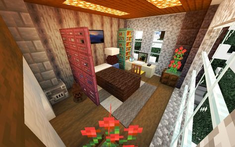 Bedroom Design Minecraft, Bedroom In Minecraft, Dog Bedroom Ideas, Minecraft Modern Bedroom, Minecraft Dog, Minecraft Dogs, Minecraft Idea, Dog Bedroom, Minecraft Modern