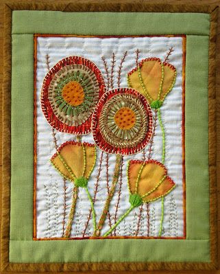 Applique Textile Art, Fall Slow Stitching, Slow Stitch Flowers, Slow Stitch Patterns, Autumn Slow Stitching, Slow Stitching Flowers, Hand Applique Patterns, Slow Stitching Ideas, Things I Should Have Said