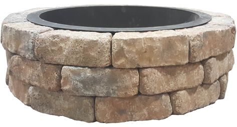 Flagstone fire pit kit assembles quick and easy. Lowe's Natura Wall Fire Pit Kit 43.5-in L x 43.5-in W x 12.5-in H Sahara Sand Concrete Fire Pit Kit in Brown | 17H07FPKSS Flagstone Fire Pit, Paver Fire Pit, Outdoor Fire Pit Area, Concrete Fire Pit, Outside Fire Pits, Easy Fire Pit, Fire Pit Swings, Fire Pit Lighting, Brick Fire Pit