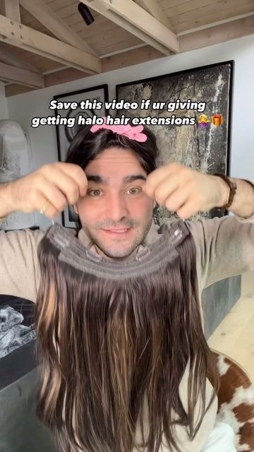 Matt Newman on Instagram: "a lil #hairtutorial for anyone with halo #hairextensions on their gift list this year 💁‍♀️🎁💁‍♀️ I love halo extensions and i think they are the easiest type of hair to put on urself ! #longhair #haireducation #hairinstagram" Halo Extensions, Gift List, Hair Tutorial, Put On, Beauty Tips, Instagram A, Hair Extensions, Halo, This Year