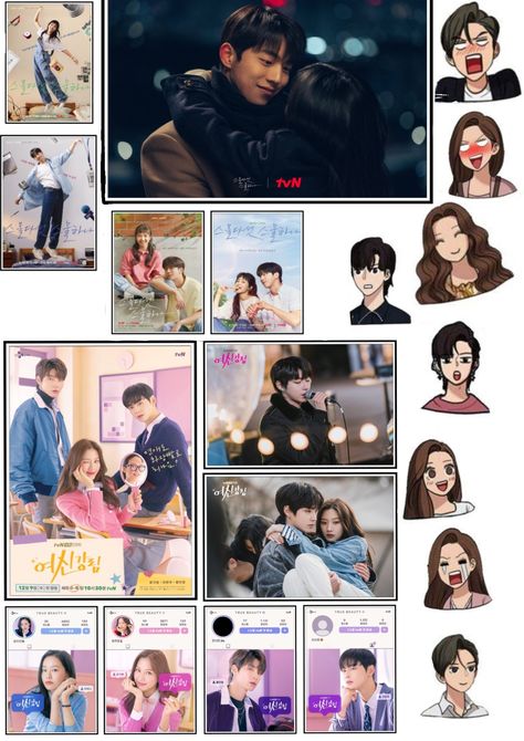 Kpop Journal Printable, Kdrama Stickers Printable, True Beauty Stickers, Kdrama True Beauty, Kdrama Stickers, Scrapbook Printing, Pop Stickers, Journal 3, Journal Printables