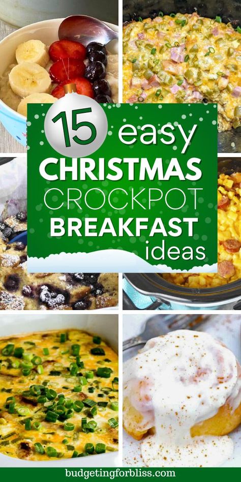 Make Christmas mornings extra special with these 15 crockpot breakfast recipes. Easy to prep recipes made in the slow cooker for a stress-free holiday breakfast. Find everything from egg casseroles to sweet cinnamon rolls and French toast bakes. Simply prep the night before and let the crockpot do all the work for a ready to serve breakfast Christmas morning. Enjoy more time with the family and less time in the kitchen with these easy crockpot breakfasts. Best Brunch Recipes Crock Pot, Breakfast Carry In Ideas Crock Pot, Slow Cooker Breakfast Casserole Healthy, Christmas Breakfast Ideas Without Eggs, No Egg Christmas Breakfast Ideas, Best Crockpot Breakfast Recipes, Make Ahead Croissant Sandwiches, Dairy Free Crockpot Breakfast, Crockpot Christmas Breakfast Casserole